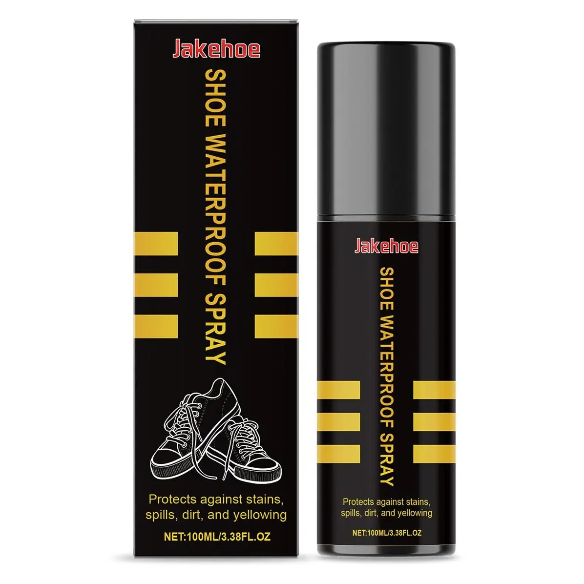 JAKEHOE Shoe Waterproof Spray 100ml, Waterproof Shoe Protector & Water Repellent Spray for Sneakers, Leather, Suede, Canvas & Boots, Stain Resistant Invisible Shoe Protection, Everyday Sneaker Care