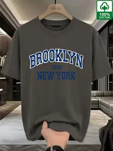 Men's Vintage Brooklyn Tee, Nyc Brooklyn 1898 Design, Fitted Long Sleeve Shirt, All-Season Wear, Comfortable Daily