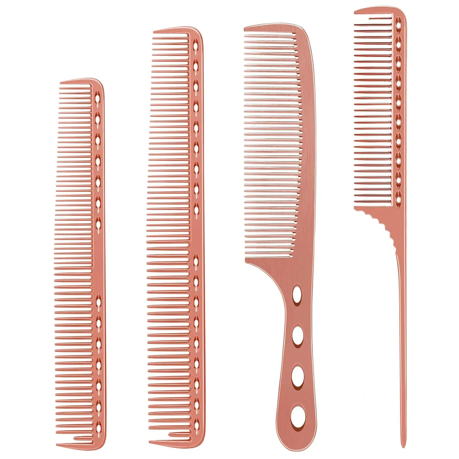 4 Types Aluminum Hair Combs for Cutting Stainless Steel Hair Tail Metal Comb sohochic 4 Types Aluminum Hair Combs for Cutting Stainless Steel Hair Tail Metal Comb sohochic