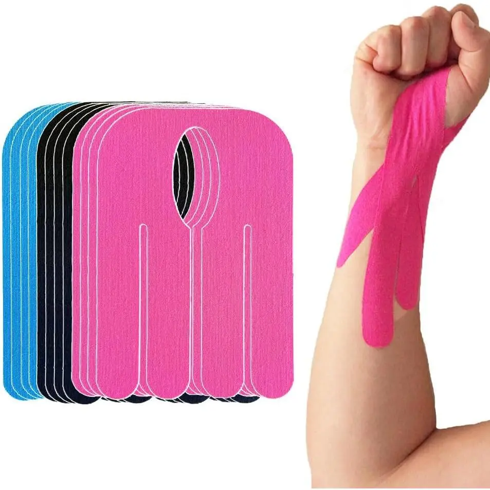 Tape for Wrist Precut, 12pc Waterproof & Breathable Bowling Wrist Tapes, Hypoallergenic Latex-Free Elastic Athletic Tape for Carpal Tunnel, Sports Joints Muscle Support. (Mix)