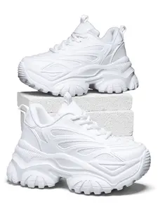 2026 Spring & Summer New Arrival Multi-color Dopamine Dad Sneakers, Solid Black/White Mesh Breathable Thick Sole, Invisible 5cm Height Increasing Slim Casual Walking Shoes, Size 35-42