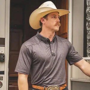 Vexil Brand – Western Polo - Floral | Black- Stylish Western Wear Menswear Top