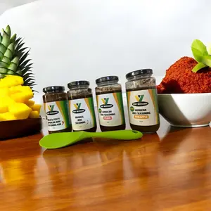 Very Necessary Jamaican Jerk Seasoning Rub Bundle - Original Peach Pineapple Bold & Fiesty Flavors with Silicone Spatula Included