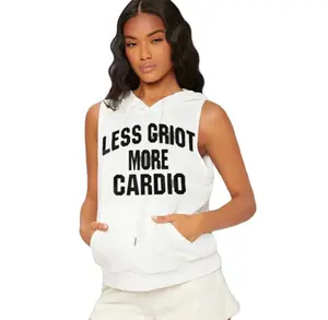 LESS GRIOT MORE CARDIO -sleeveless workout hoodies-