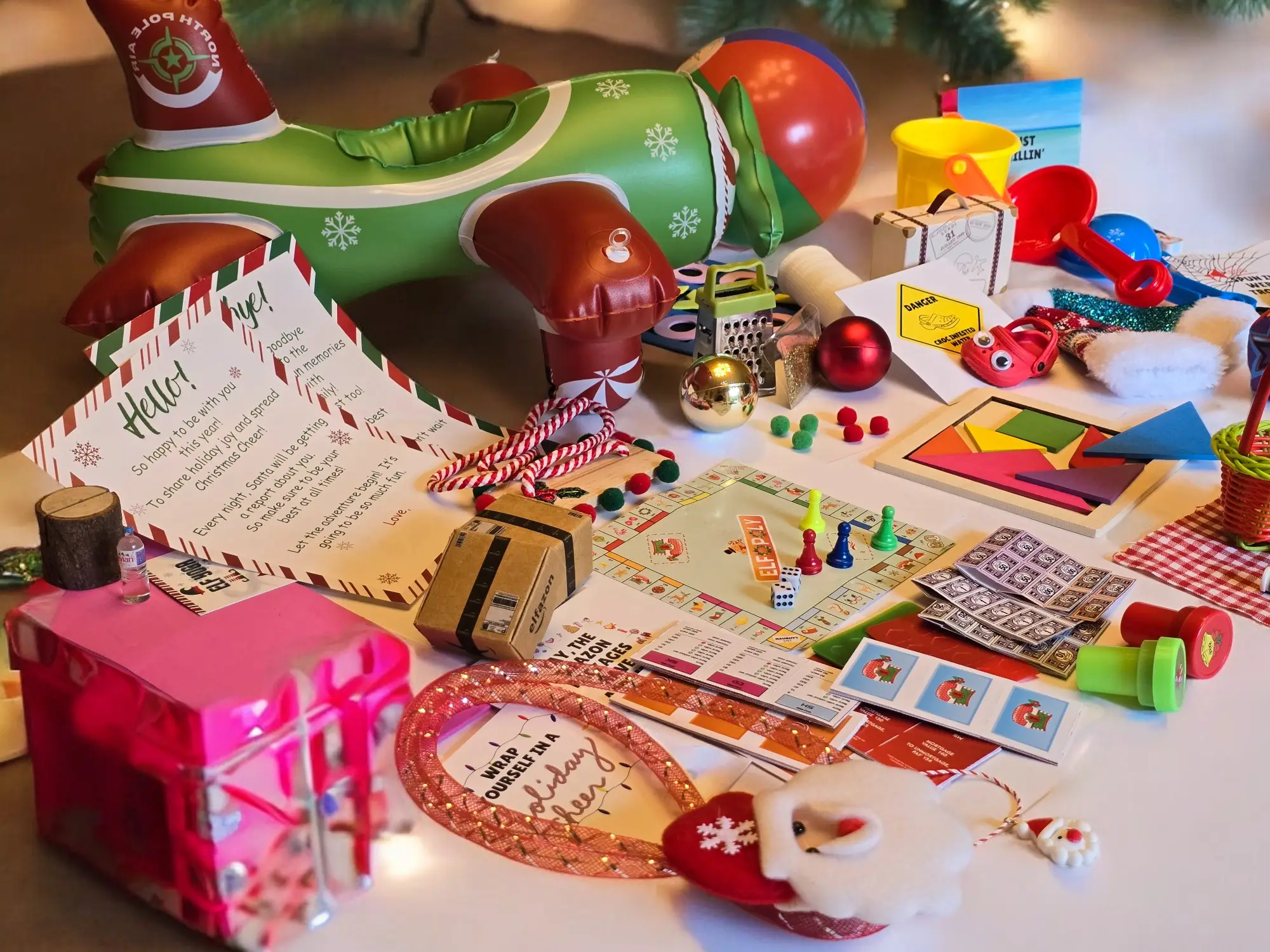 Elf Kit Christmas Activities 12 & 24 Day Antics Props Ideas Magical Set Decor Decoration Wooden Box with Daily Themed Activities for Family Fun