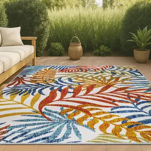 JONATHAN Y Tropics Palm Leaves Indoor/Outdoor Area Rug; for Living Room, Kitchen, Bedroom, Dining Room, Patio, Porch, Backyard
