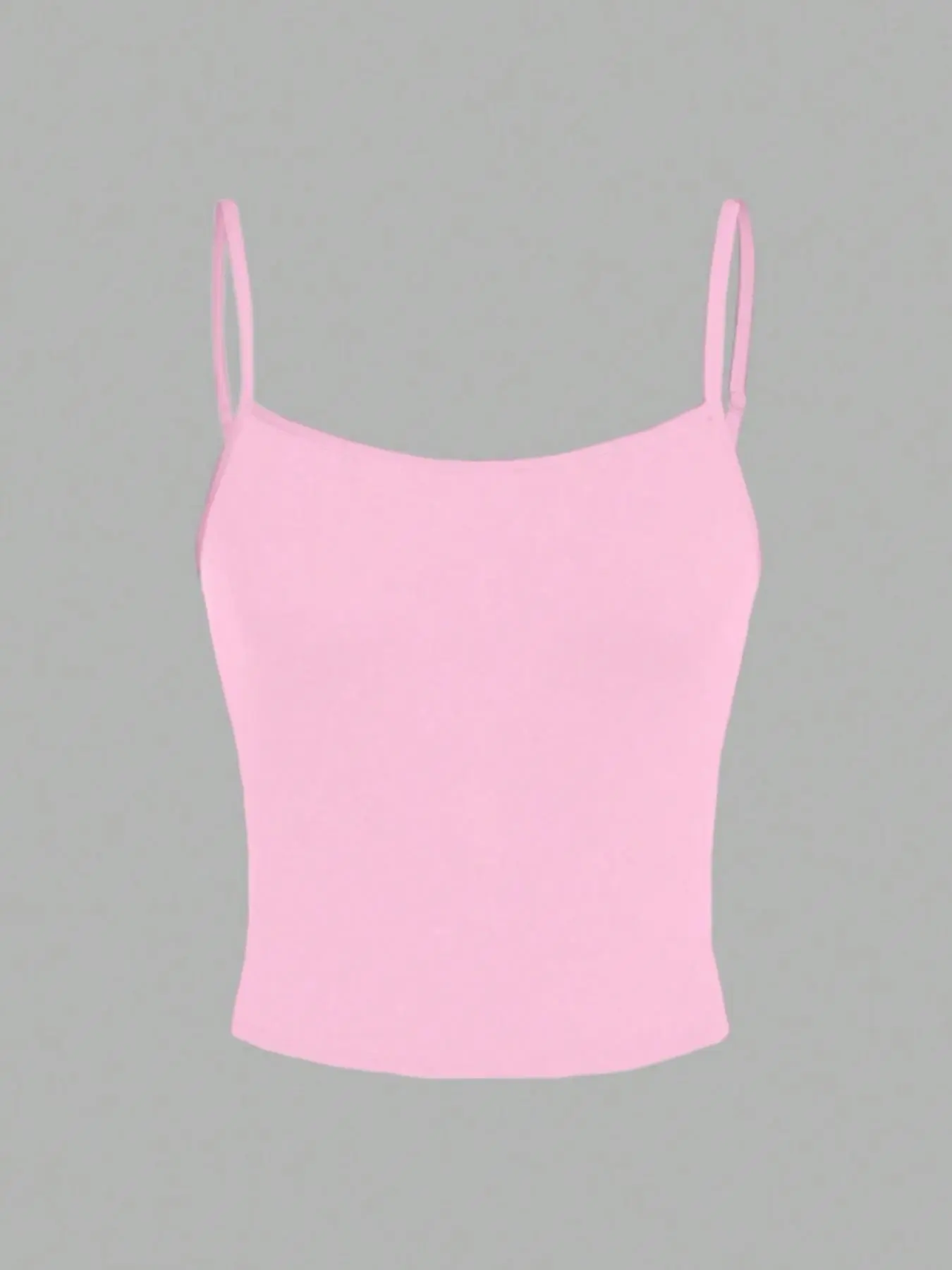 Women's Adjustable Strap Spaghetti Strap Top, Casual Plain Color Slim Fit Crop Top, Comfortable Basic Summer Wear for Women