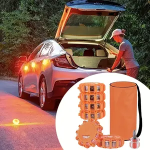 LED Road Signal Light Designed for Emergencies, Ensures Safety with On-Road Alerts. Portable Outdoor Emergency Safety Lamp Features 9 Different Modes, 1 Magnetic Base and Hook Suitable for Trucks SUVs, Cars Bicycles Boats (Batteries Not Included)