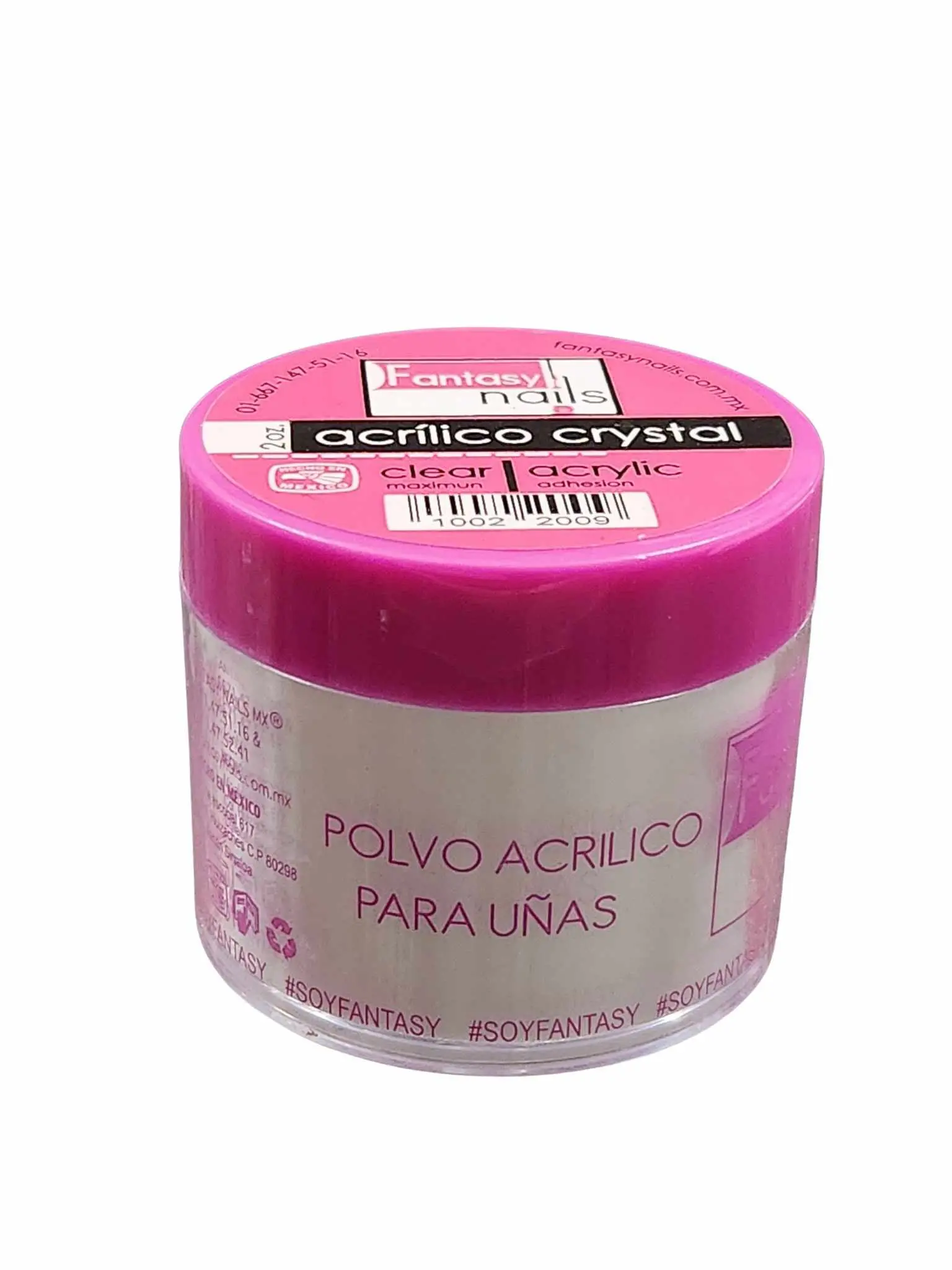 Fantasy Nails Translucent Acrylic Crystal Powder, 2oz Jar for Nail Art Decoration, Polymer with an Elegant Finish and Subtle Shine, Nail Decoration Supplies