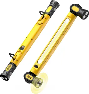 Hood Light Bar, 3000LM LED Magnetic Work Light with Hook, 5200mAh Cordless Rechargeable Under Hood Lamp - 3 Color Modes, 360° Adjustable, USB Output, Waterproof, for Mechanic/Auto Repair/Garage/Inspection/Emergency - Yellow (1 Pack)