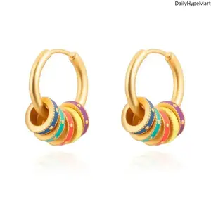 14K Gold Plated Heart Huggie Earrings, Hypoallergenic Dainty Jewelry