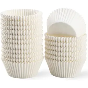 500 Standard White Cupcake Paper Cups, Odorless Food-Grade Oil-Proof Baking Cups