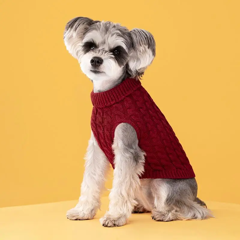 Solid Color Knitting Pet Sweater, Casual Soft Comfortable Pet Clothes for Winter, Comfortable Dog Clothing, Dog Supplies for Outdoor Walking, Dog Cost