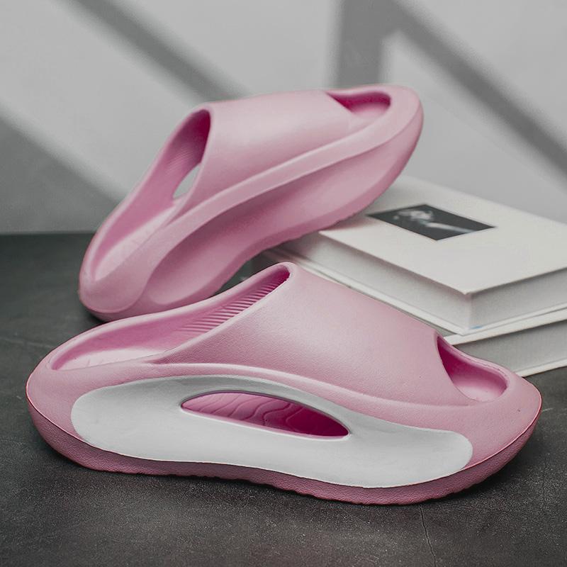 Men's Color Block Slides Casual Lightweight Non Slip Slippers Open Toe Shoes For Indoor Outdoor Beach Shower Spring And Summer