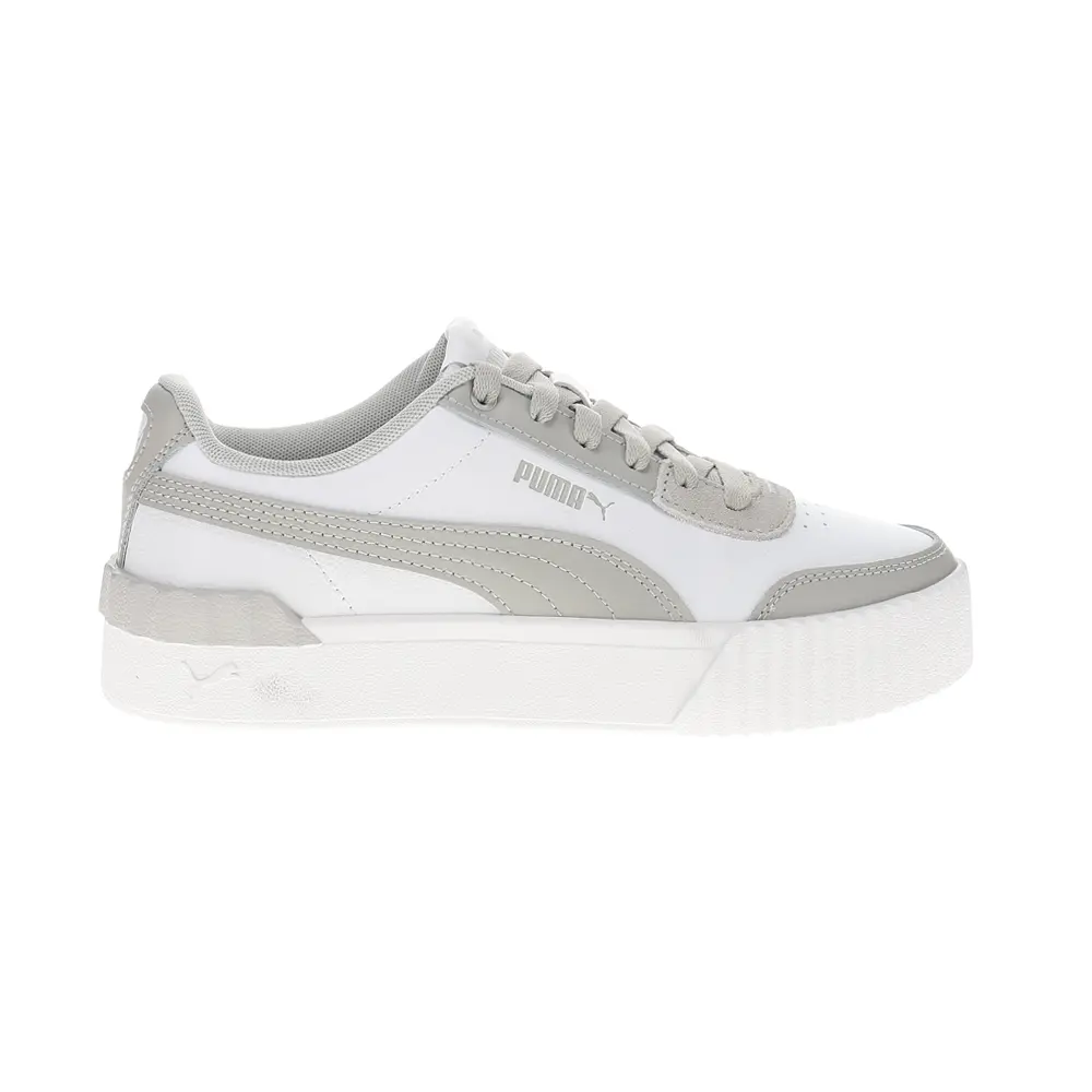 PUMA Womens Carina Lift Lace Up Sneakers Shoes Casual - Grey, White