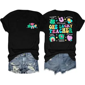 St Patricks Day Shirt Women One Lucky Teacher St. Patrick's Day Shirts for Women School Teach Shirt