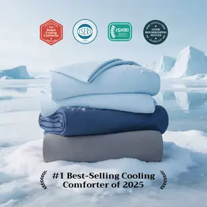 SOFUSOFO SofuBreeze Cooling Blanket, Q-Max ≥0.38 Cooling Comforter for Hot Sleepers, Silk Blend Filling Night Sweats Relief, Breathable Lightweight Bedding