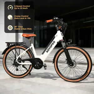 【AOVOPRO&HQYEX】 26’’  Electric Bike | Peak Power 750W | Top Speed 22 mph | Range 25–35 miles | High-Carbon Steel Frame | Removable Battery | Dual Power-Cut Brakes | All-Terrain Tires【BD26】