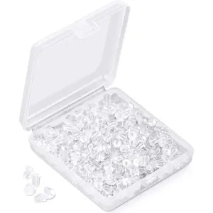 Soft Clear Silicone 4mm Earring Backs Safety Replacement Back Pads for Fish Hook Earring Studs Hoops Pack of 300