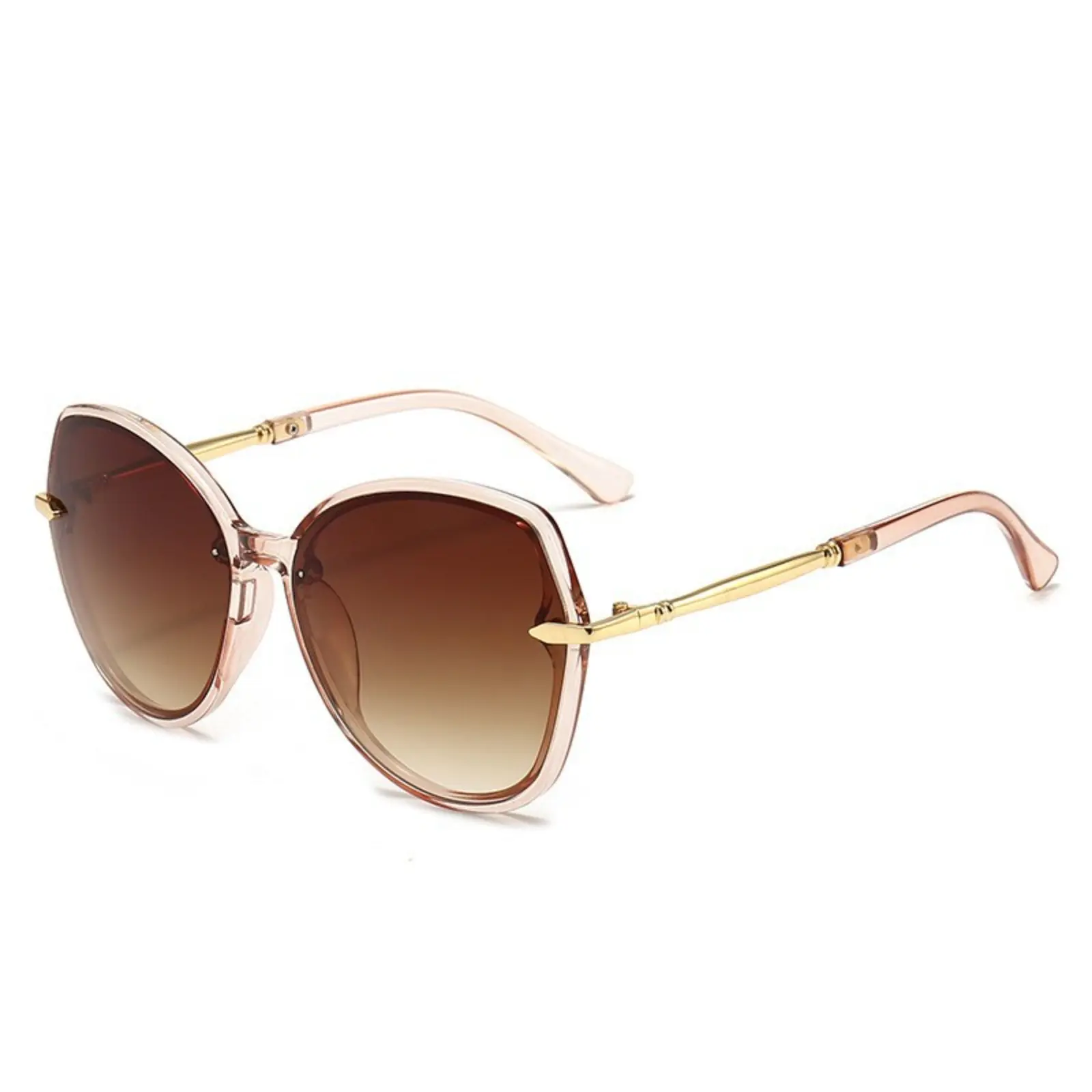 Women's Oversize Cat Eye Sunglasses, 2026 Luxury Design, Y2K Vintage Black Gradient Shades, UV400 Protection, Semi-Rimless, Natural Lens, PA Plastic Eyewear