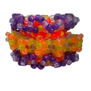 Kandi Rotating Cuff 3d Kandi Bracelet Sparkle Orange and Yellow EDClv Fidget Stim