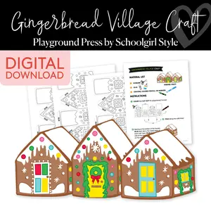 Gingerbread Village No Prep Winter Craft