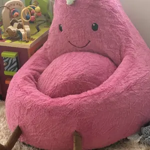 Kids Bean Bag Sofa 24/31 Inch, Cozy Foam-Filled Toddler Chair with Side Pocket, Lightweight & Durable, Ideal for Reading, Gaming & TV Time