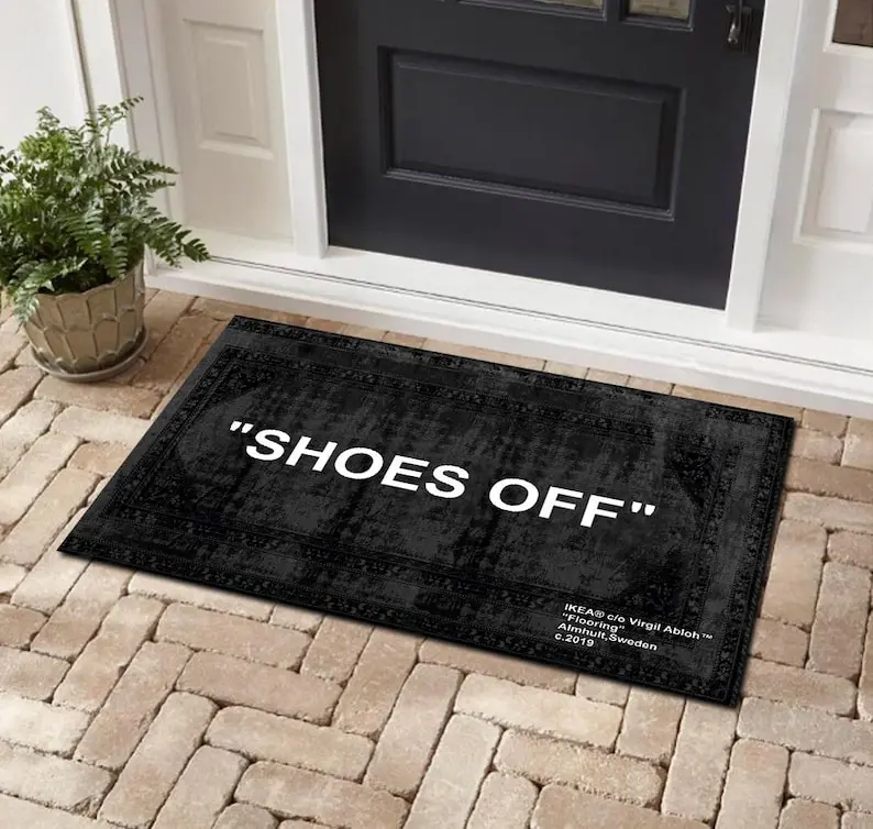 Shoes Off Welcome Mat, Modern Graphic Doormat Shoes Off Welcome Mat, Modern Graphic Doormat