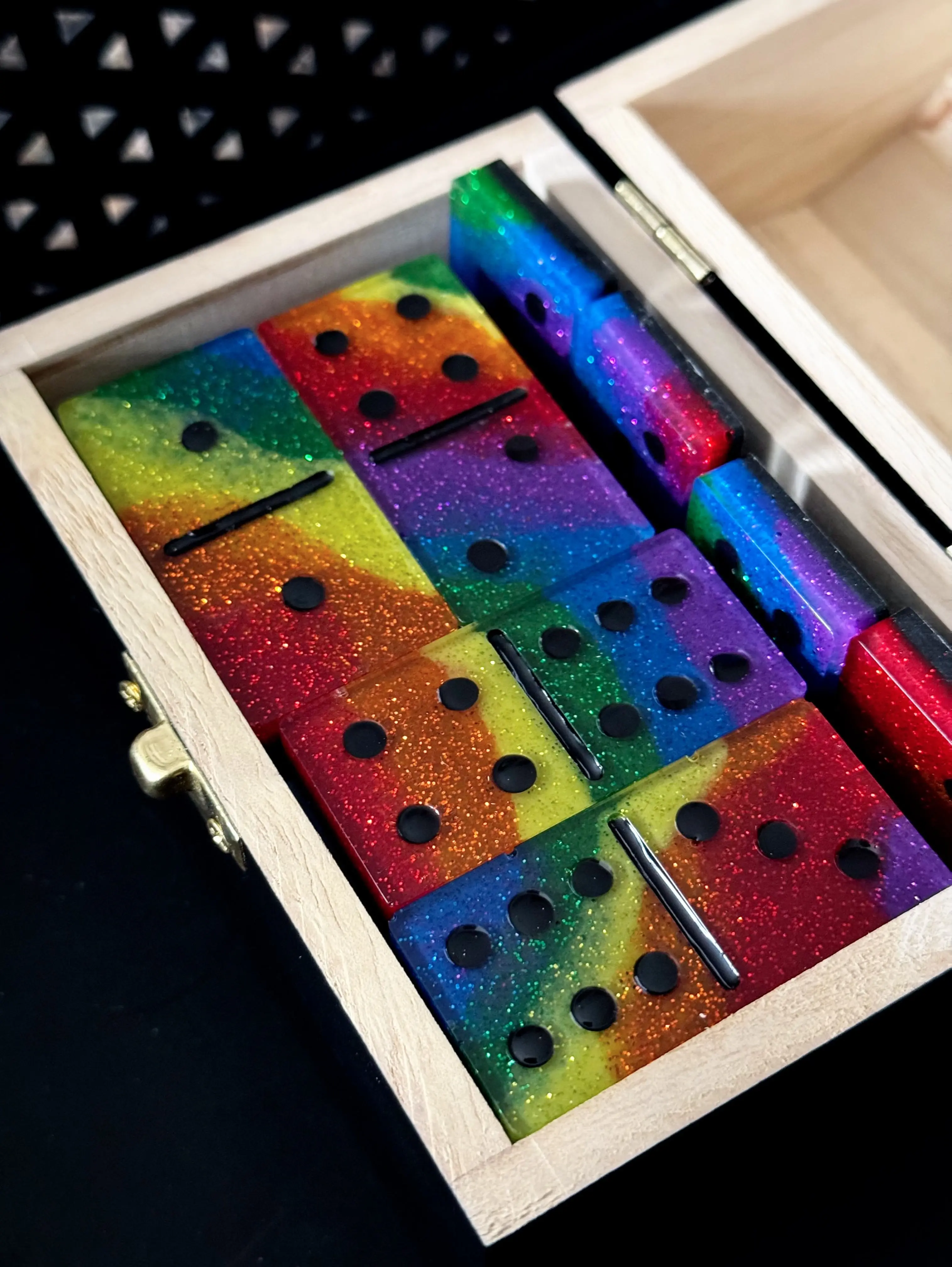 Glitter Rainbow Dominoes Set