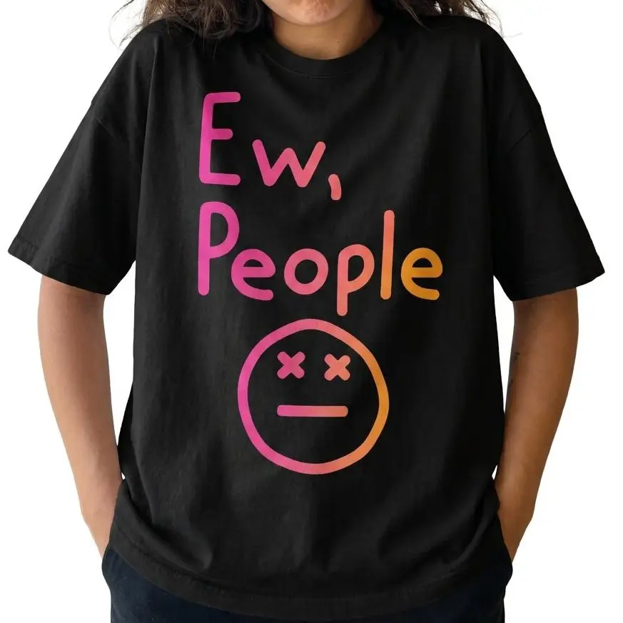 Ew People Shirt Women Funny Introvert Graphic Tee Sarcastic Plus Size Top