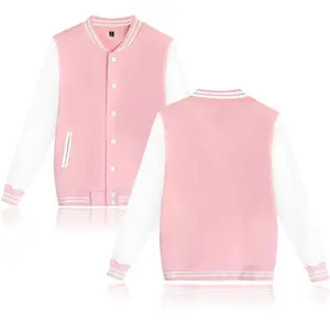 Streetwear style Black Pink Solid Color Baseball Bomber Jacket Men Women Hip Hop Harajuku Jackets Single Coats