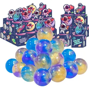 24 Pack Valentines Day Gifts for Kids, Galaxy Slime with Greeting Card Box Stress Relief Slime Toy for Kids Girls Boys Valentines Party Favors Valentine's Day Classroom Exchange Prizes Gift Set