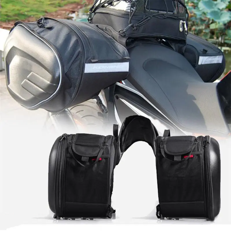 Motorcycle Waterproof Saddle Bag  Motorcycle Side Helmet Riding Travel Bags  Rain Cover