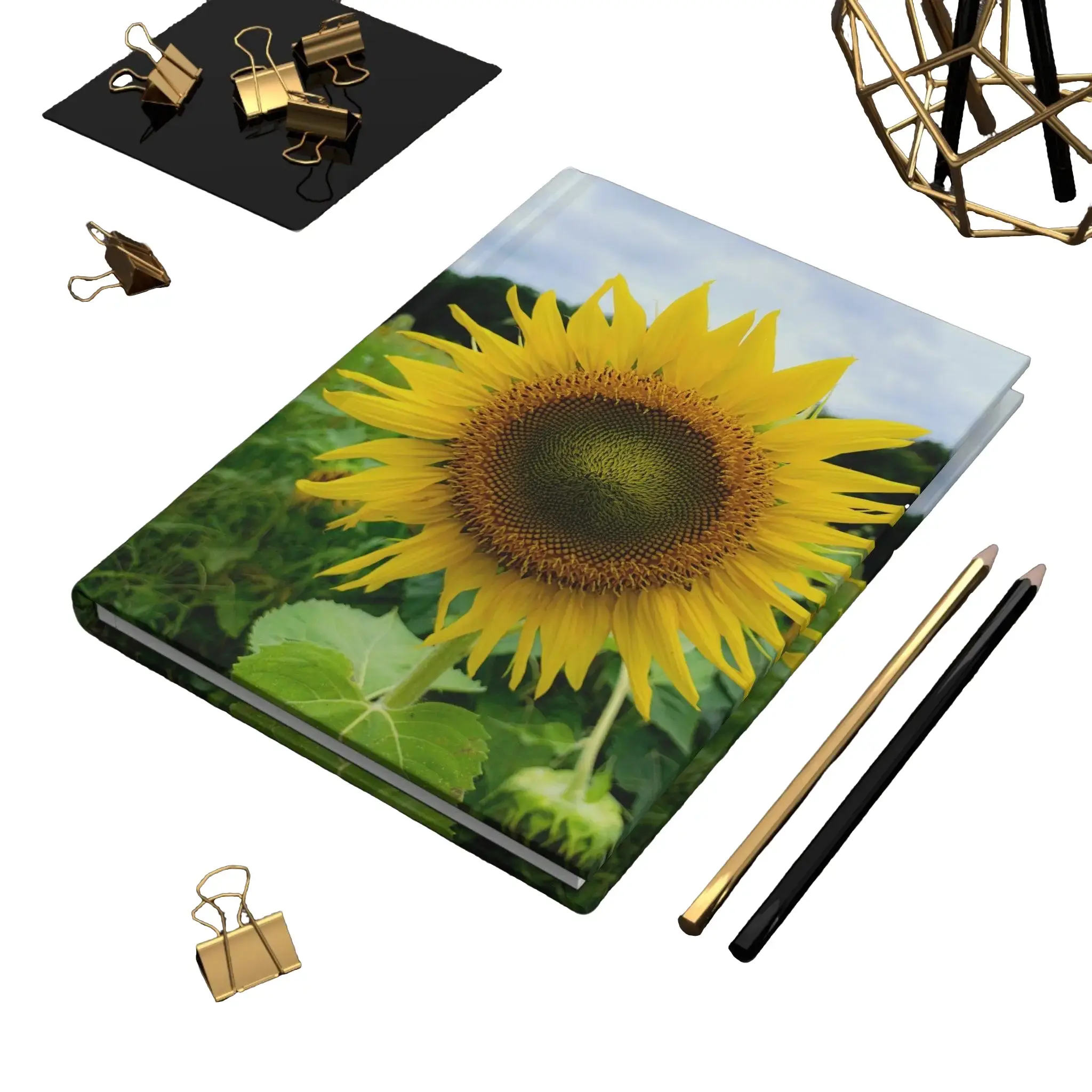 Sunflower Hardcover Journal — Matte Floral Notebook for Gardening, Nature Lovers & Daily Journaling