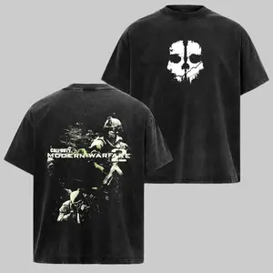 Call Of Duty Modern Warfare 2 T Shirt Vintage Graphic Grunge Y2K Tapout Amity Affliction Emo Washed T-Shirt for Gamers, Men's Short-Sleeve,  Menswear,  Streetwear,  Casual