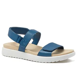 Lands' End Women's Comfort Adjustable Leather Sandals - Comfortable Fit, Stylish Design, Ideal for Everyday Wear