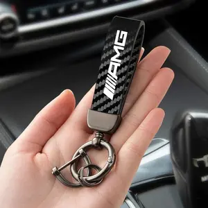 For Benz Amg Carbon Fiber Car Keychain Set, Premium Auto Modification Key Fob with Screwdriver & Rings, Durable Design Batch Number A19961208, Car Key Chains Keychain For Car Keys