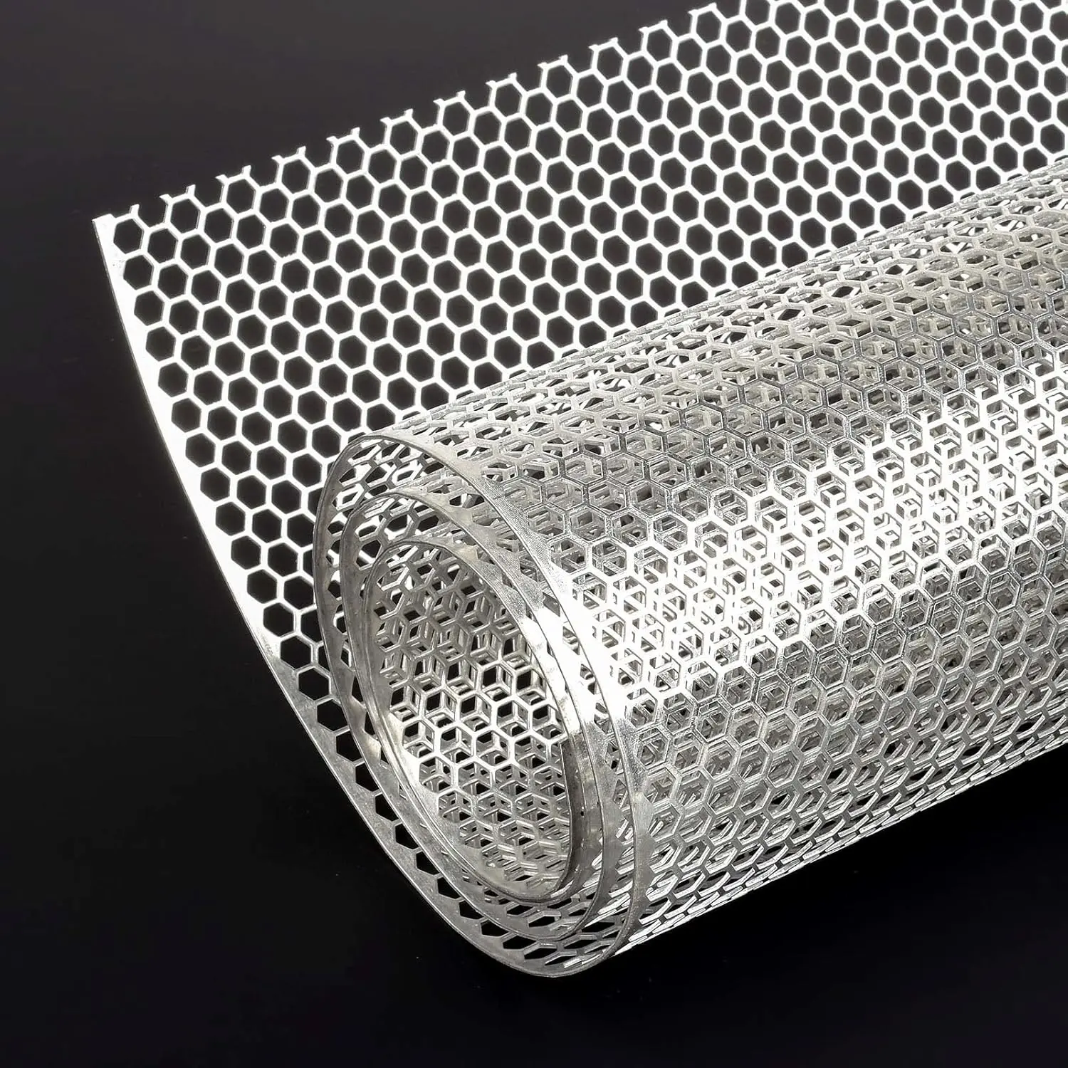 40"x13" Car Grill Mesh - Aluminum Alloy Automotive Grille Insert Bumper Honeycomb Hole 6mm Spacing 1mm, One of the Most Multifunctional Shape Grids Silver