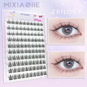 MIXIAOHE 100 Clusters Pre-Glued Lashes  | Mega Volume & C-Curl Fluffy Look | DIY Segments for Easy, Natural Lifting! #PreGluedLashes #VolumeLashes #DIYLashes