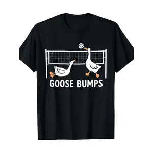 [100% Cotton] 100% Cotton Goose Bumps Volleyball Set Spike Funny Volleyball Team T-Shirt T-shirt 100% T-shirt items, Gift, Fashionable, Unisex, Vintage, Soft, Breathable, Casual - Crew Neck, Regular Fit - Machine Washable