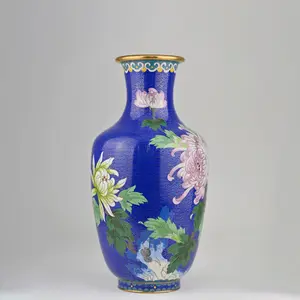 Exquisite Handcrafted Cloisonné Vase | Rare Blue Floral Chinese Enamel Vase | Collectible Artisan Decor | 6x12 | Timeless Heirloom Quality