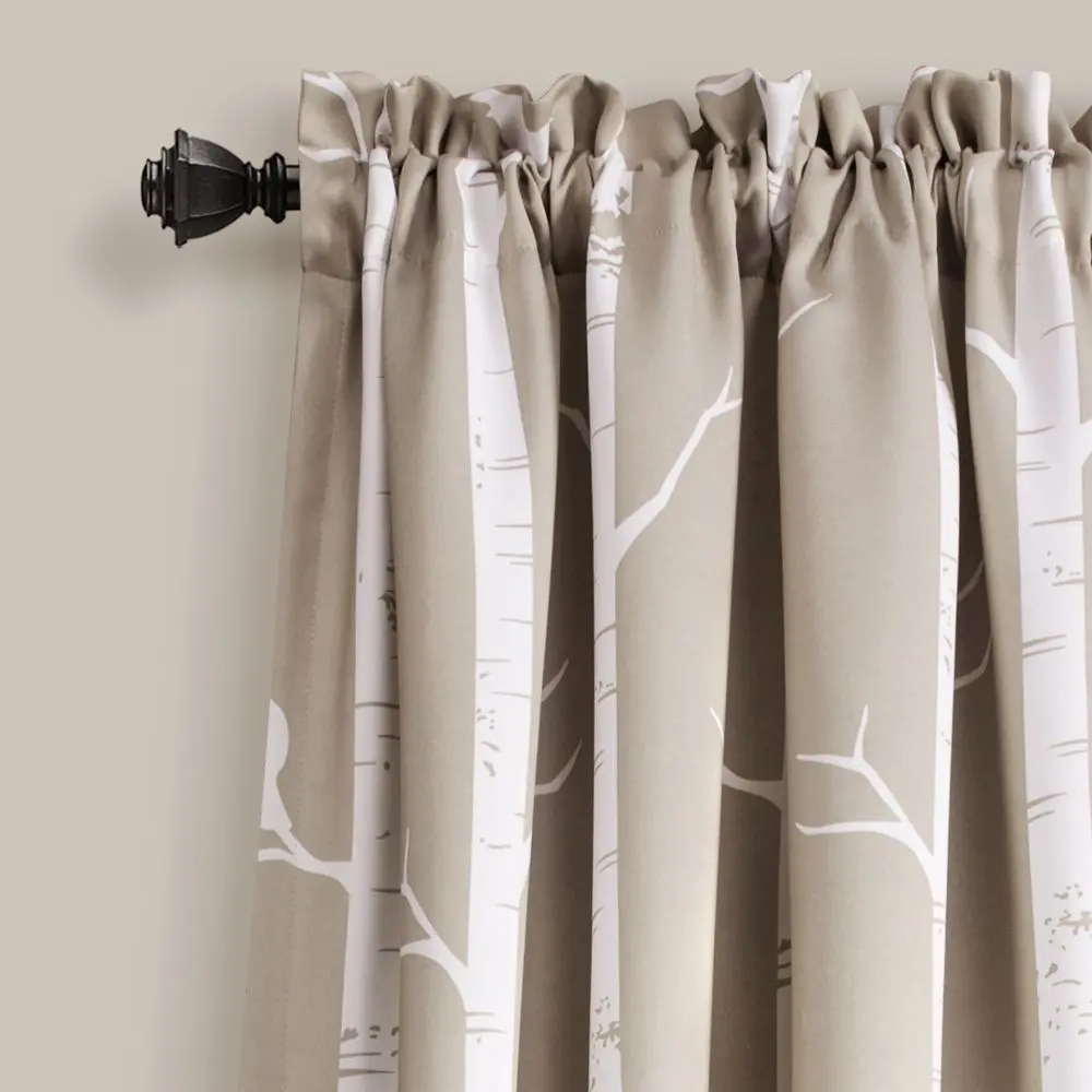 Lush Décor Bird On The Tree Light Filtering Window Curtain Panels Wheat 52X84+2 Set