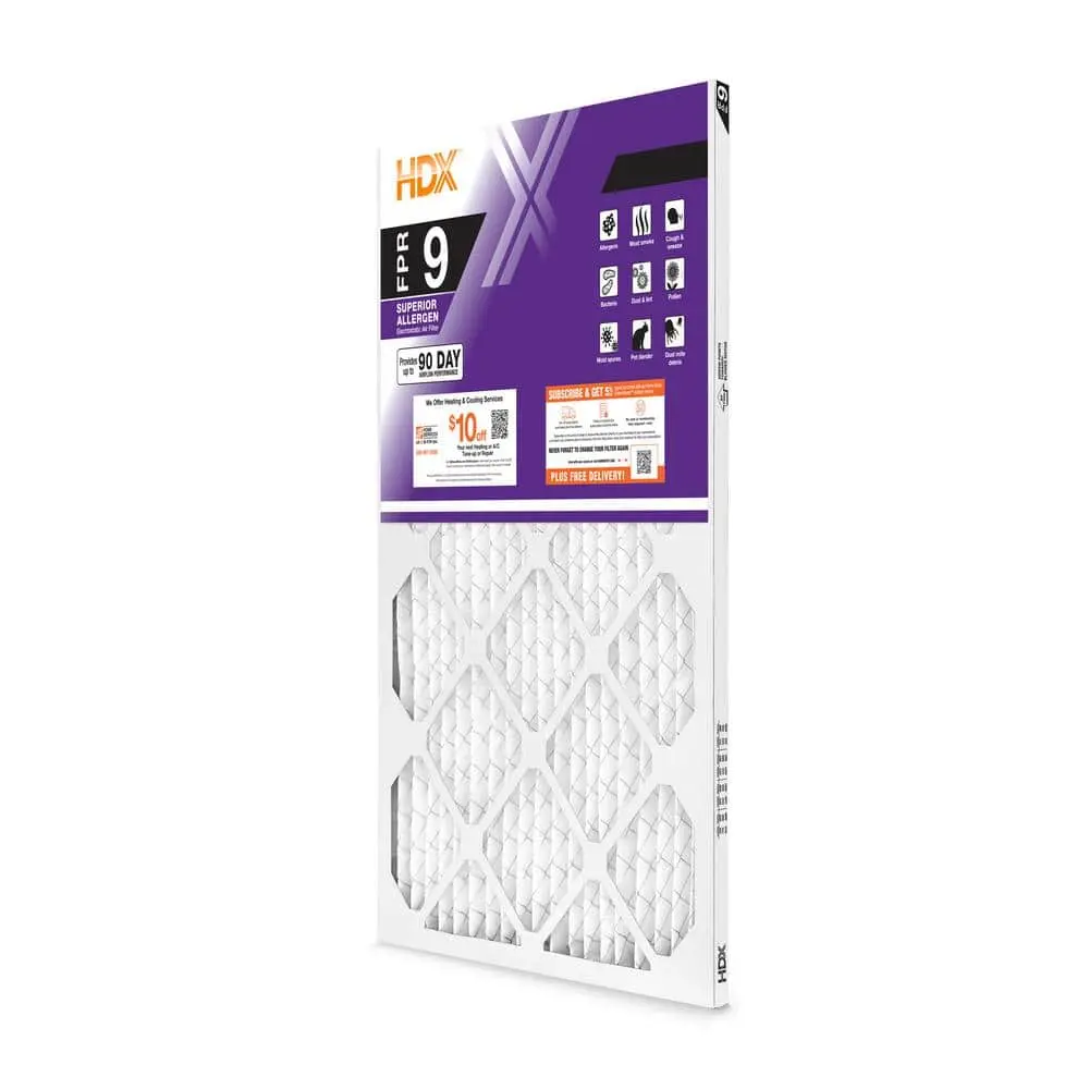 16 in. x 25 in. x 1 in. Superior Pleated Furnace Air Filter FPR 9, MERV 12