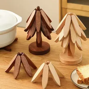 Christmas Tree Coaster Set Home Christmas Tree Wooden Coaster Set Dining Room Home Single Tree Solid Wood Coaster Set