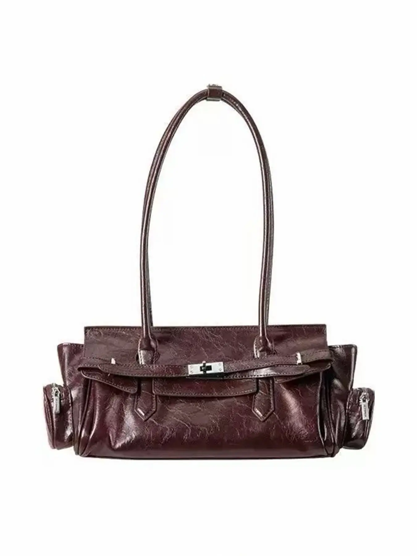 Elegant French Baguette Handbag, Women's Shoulder Bag, Unique Design Crossbody Bag, Stylish Motorcycle Bag, Small Fashionable Backpack, Cross Body Purse, Everyday Crossbody Bag, Fashionable Bags, Crossbody Purses