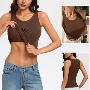 Avidlove Women's Tank Tops Padded Sexy High Neck Top Racerback Ribbed Camisoles Basic Summer Slim Fit Tops