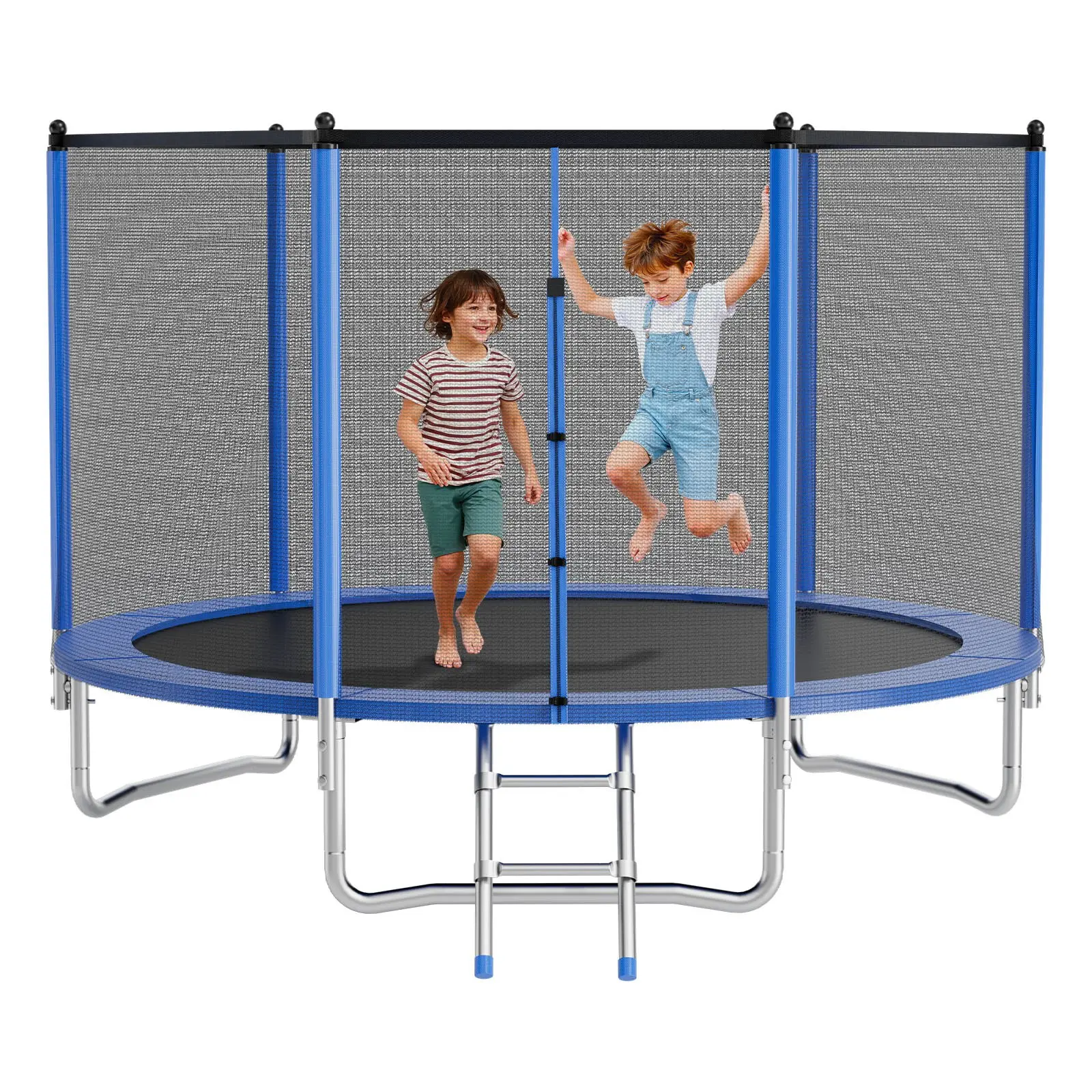 VEVOR Outdoor Trampoline, 10FT Round Recreational Trampoline with Enclosure Net, ASTM Approved, Heavy Duty Trampolines, Max 330 lbs Weight Capacity, Anti-Rust Backyard Trampolines for Kids Adults