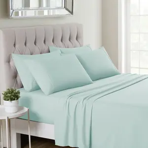 6 Piece Sheet Set, Deluxe Ultra Soft 1500 Series, Double Brushed Microfiber by Sweet Home Collection®- Full, Porcelain Blue
