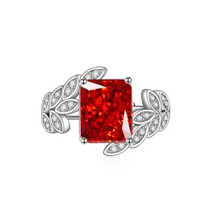 European and American style new red ice cut process shiny zircon ring women's fashion purple gem opening ring
