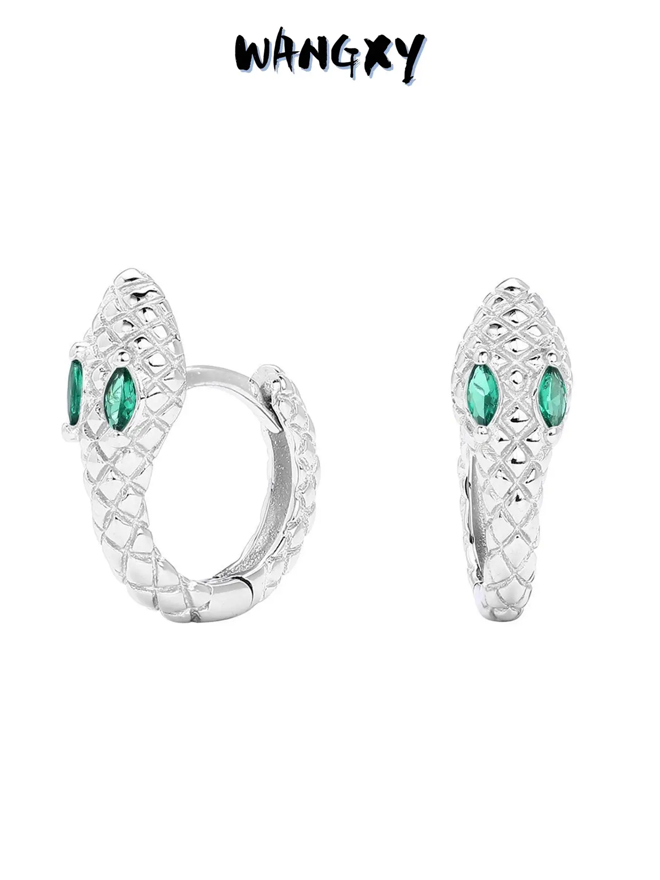 WANGXY Silver Plated Snake Hoop Shape Earrings for Women and Men Fashionable Earrings Stylish Jewelry